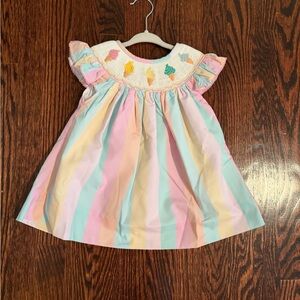 Ice Cream Smocked Flutter Dress